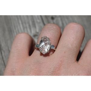 Raw Sapphire Engagement Ring Rough Diamond Wedding Band Unique Graduation